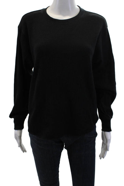 Uniqlo Womens Thermal Crew Neck Sweater Black Cotton Size Extra Small