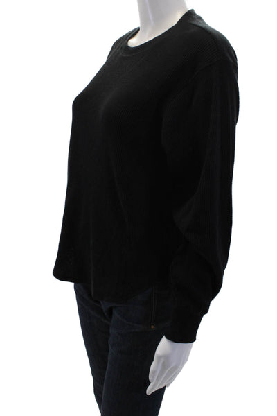 Uniqlo Womens Thermal Crew Neck Sweater Black Cotton Size Extra Small