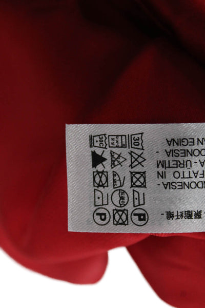 Zara Women's Collared Long Sleeves Button Down Shirt Red Size M