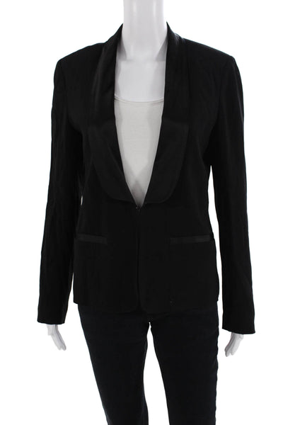 French Connection Women's Long Sleeves Hook Closure Lined Jacket Black Size S