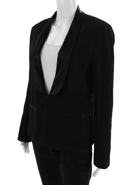 French Connection Women's Long Sleeves Hook Closure Lined Jacket Black Size S