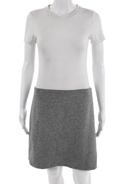 Club Monaco Women's Hook Closure Unlined A-Line Mini Skirt Gray Size 8