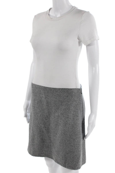 Club Monaco Women's Hook Closure Unlined A-Line Mini Skirt Gray Size 8