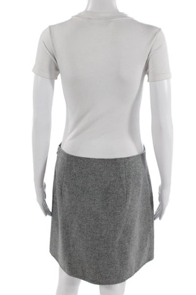 Club Monaco Women's Hook Closure Unlined A-Line Mini Skirt Gray Size 8