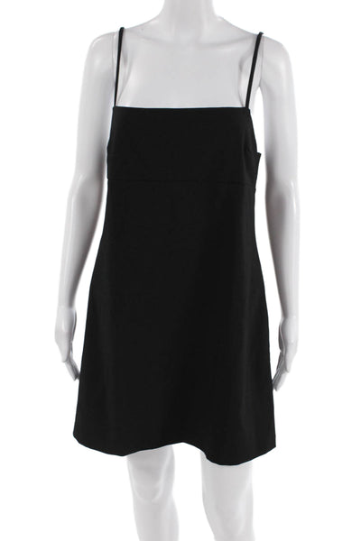 Zara Women's Square Neck Spaghetti Straps Mini Dress Black Size M
