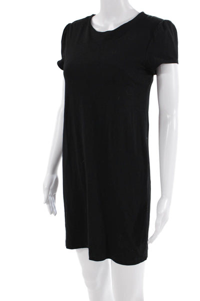 Susana Monaco Women's Round Neck Short Sleeves Mini Dress Black Size S