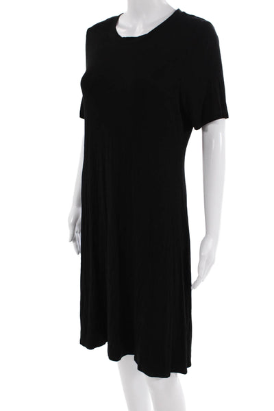 Karen Kane Women's Round Neck Short Sleeves Midi T-Shirt Dress Black Size M