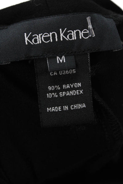 Karen Kane Women's Round Neck Short Sleeves Midi T-Shirt Dress Black Size M