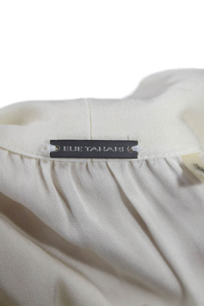 Elie Tahari Women's V-Neck Sleeveless Silk Hi-Lo Hem Tank Top Beige Size M