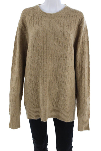 J Crew Womens Textured Knit Long Sleeve Pullover Sweater Nude Size L