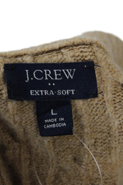 J Crew Womens Textured Knit Long Sleeve Pullover Sweater Nude Size L