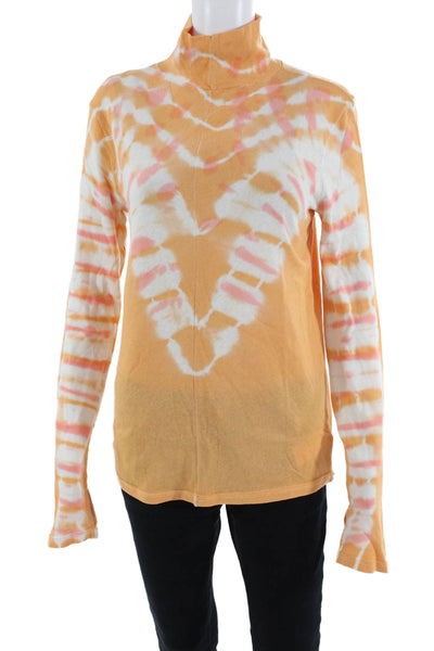 We The Free Womens Tie-Dye Blouse Orange Size L