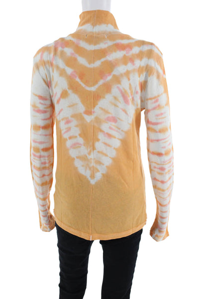 We The Free Womens Tie-Dye Blouse Orange Size L