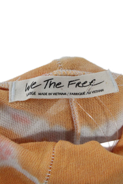 We The Free Womens Tie-Dye Blouse Orange Size L