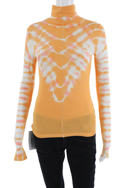 We The Free Womens Tie-Dye Blouse Orange Size XS