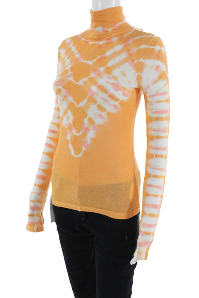 We The Free Womens Tie-Dye Blouse Orange Size XS