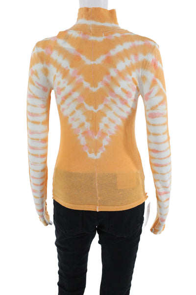 We The Free Womens Tie-Dye Blouse Orange Size XS