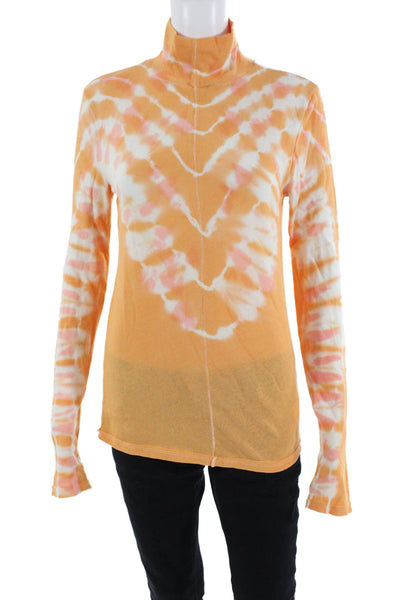 We The Free Womens Tie-Dye Blouse Orange Size M