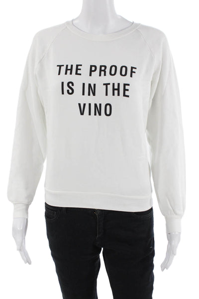Wildfox, Women, Pullover Sweatshirt White Graphic Quote Size XS