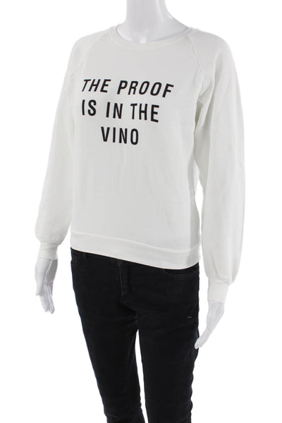 Wildfox, Women, Pullover Sweatshirt White Graphic Quote Size XS