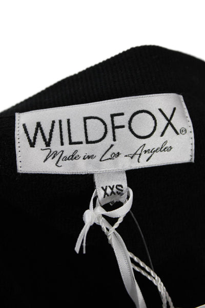 Wildfox Women Pullover Sweatshirt Black Dog Graphic Cotton Size 2XS