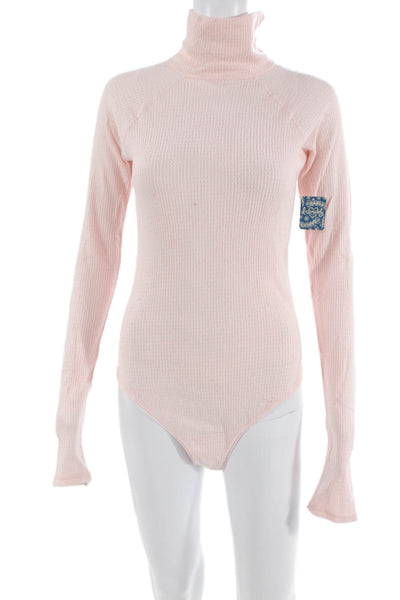 Intimately Free People Womens Turtleneck Bodysuit Pink Size M