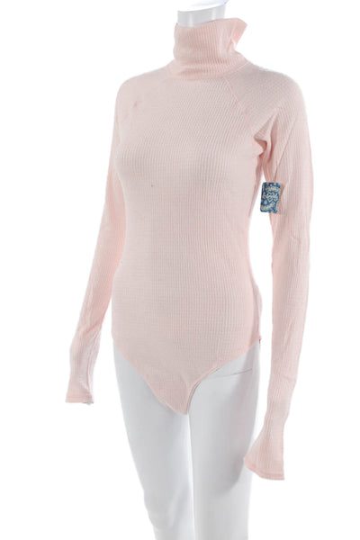 Intimately Free People Womens Turtleneck Bodysuit Pink Size M