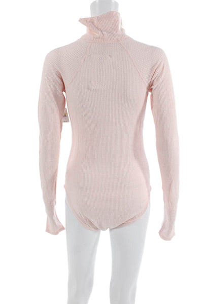 Intimately Free People Womens Turtleneck Bodysuit Pink Size M