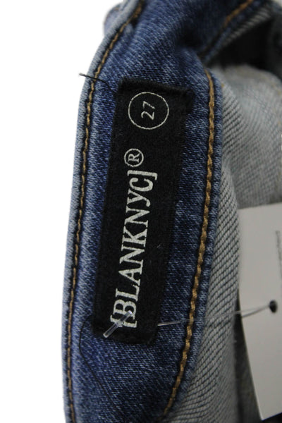 BLANKNYC Women Cropped Skinny Ankle Jeans Dark Blue Cotton Blend Size 27
