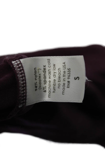 Susana Monaco Womens Cotton Short Sleeve Round Neck Short Dress Purple Size S