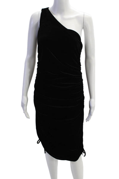 House of Harlow 1960 Womens One Sleeve Ruched Midi Dress Black Size S