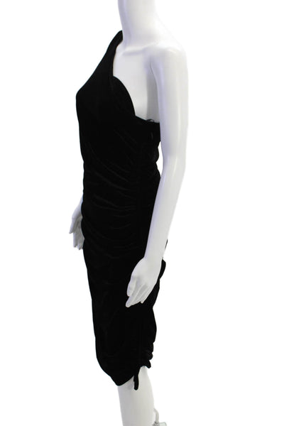 House of Harlow 1960 Womens One Sleeve Ruched Midi Dress Black Size S