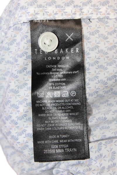 Ted Baker Mens Cotton Short Sleeve Button Shirt White Size 07