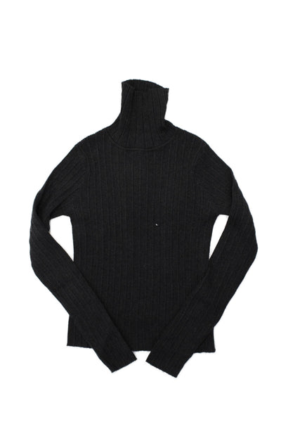 Zara Girls Turtleneck Long Sleeve Ribbed Knit Casual Top Gray Size 13-14Y