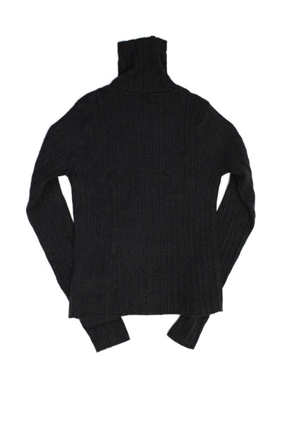 Zara Girls Turtleneck Long Sleeve Ribbed Knit Casual Top Gray Size 13-14Y