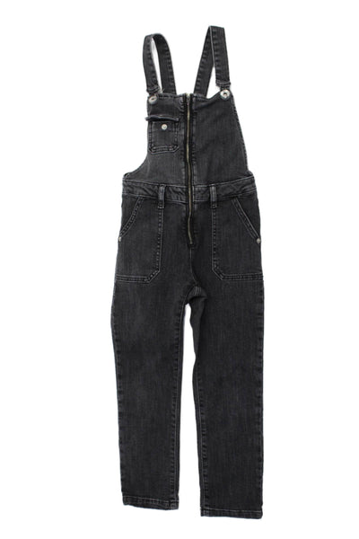 Zara Girls Textured Sleeveless Zip Lined Jumpsuit Charcoal Size 07