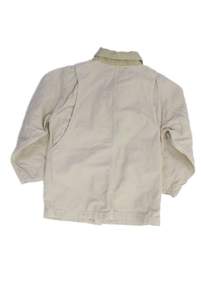 Zara Girls Long Sleeve Button Lined Jacket Nude Size 6-7Y