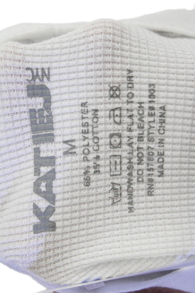Katie J Girls Cotton Long Sleeve Round Neck Knit Top White Size M