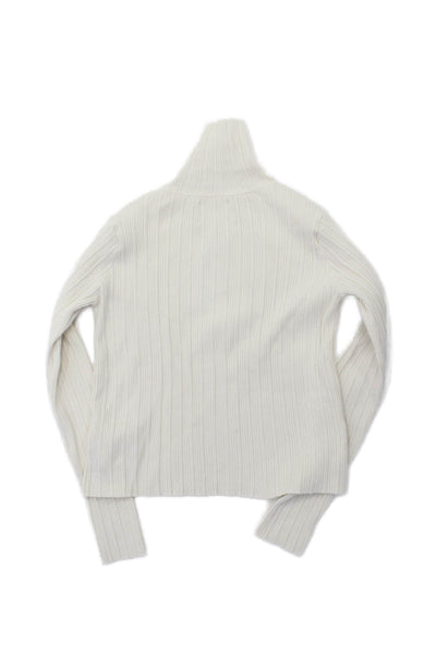 Zara Girls Turtleneck Long Sleeve Ribbed Knit Top Cream Size 13-14Y