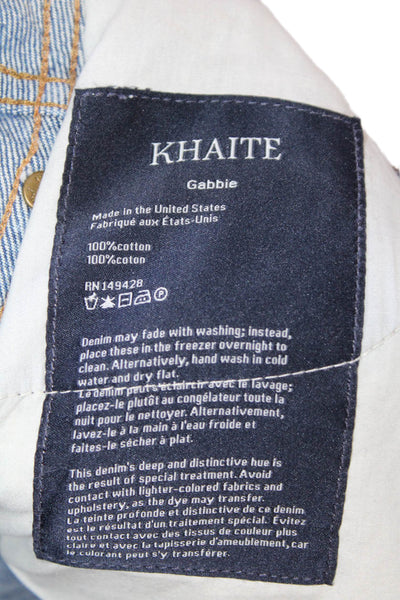 Khaite Women Bootcut Flared Jeans Blue Cotton Mid-Rise Size 24