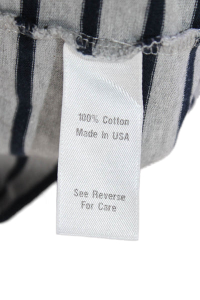 Kule Womens Cotton Striped Long Sleeve T-Shirt Top Gray Size XS