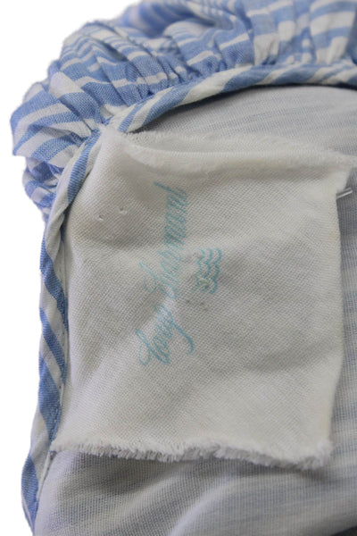 Loup Charmant Womens Organic Cotton Striped Short Sleeve Blouse Top Blue Size XS