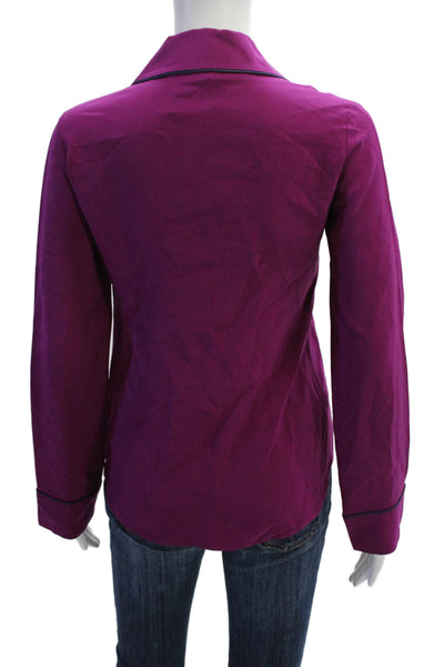Martin Grant Womens Silk Collared Button Up Blouse Top Purple Size 34
