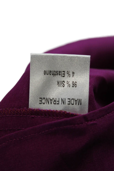 Martin Grant Womens Silk Collared Button Up Blouse Top Purple Size 34