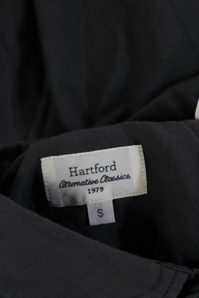 Hartford Womens Long Sleeves Slim Fit Button Down Shirt Grey Cotton Size Small