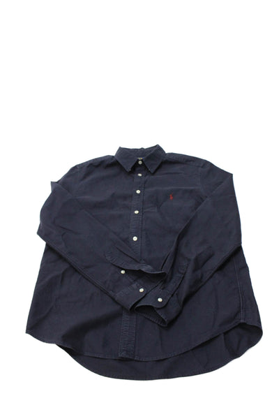 Polo Ralph Lauren Boys Cotton Long Sleeve Button Up Shirt Navy Size XL