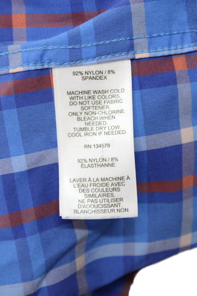 Vineyard Vines Boys Plaid Collared Long Sleeve Button Up Shirt Blue Size XL