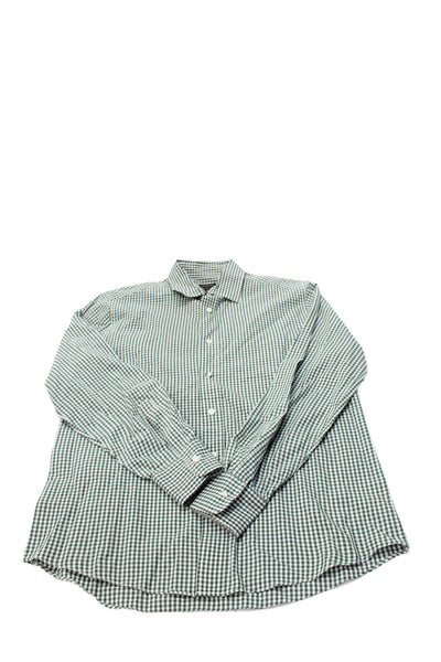 Crewcuts Boys Cotton Collared Check Print Button Up Shirt Green Size 16