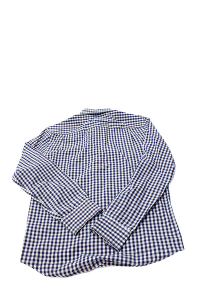 Crewcuts Boys Cotton Check Print Long Sleeve Button Up Shirt Blue Size 16