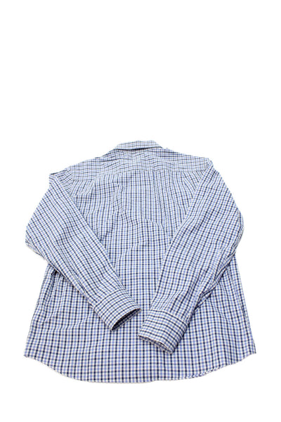 Crewcuts Boys Cotton Plaid Collared Button Up Shirt Navy Size 16